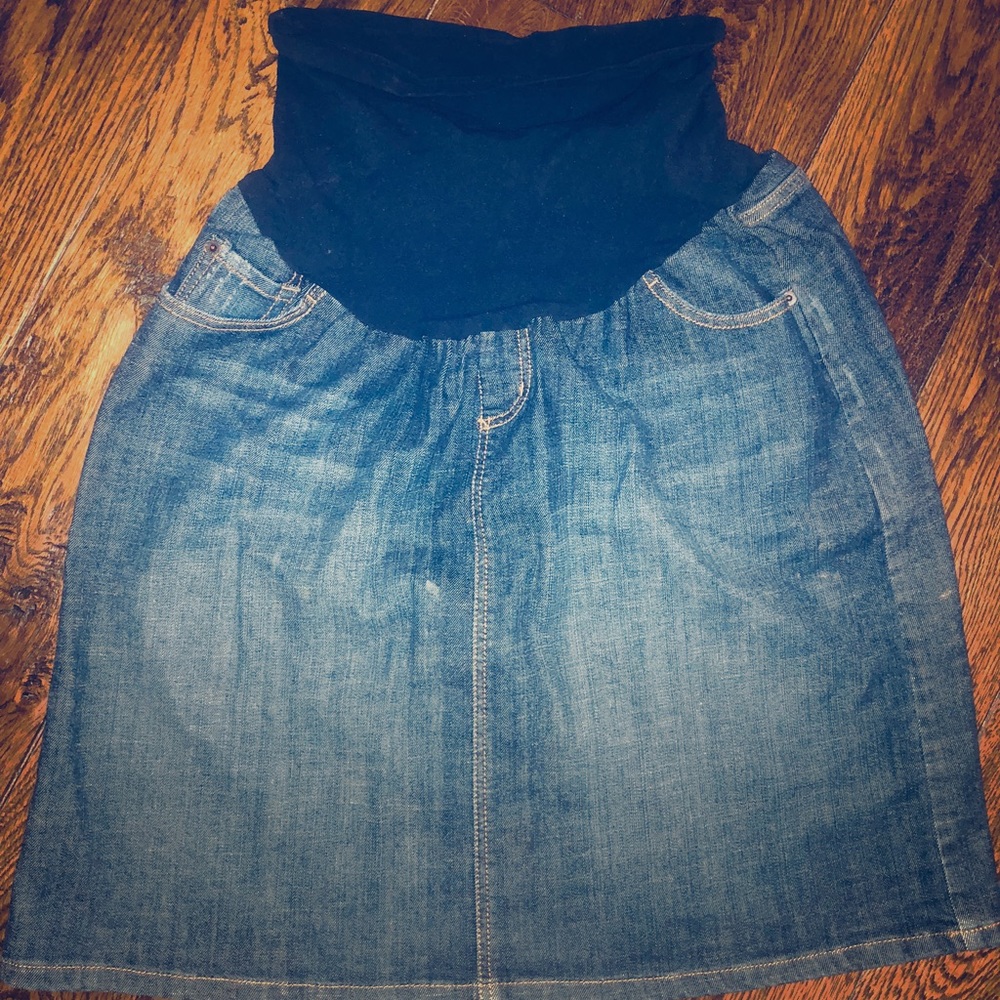 Maternity jean skirt